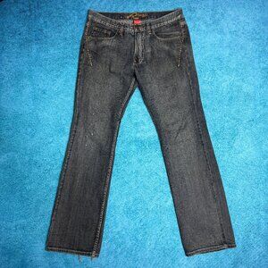 Vintage Y2K Request Jeans Men’s 32x34 Straight Leg Dark Wash Denim Stitched 2000